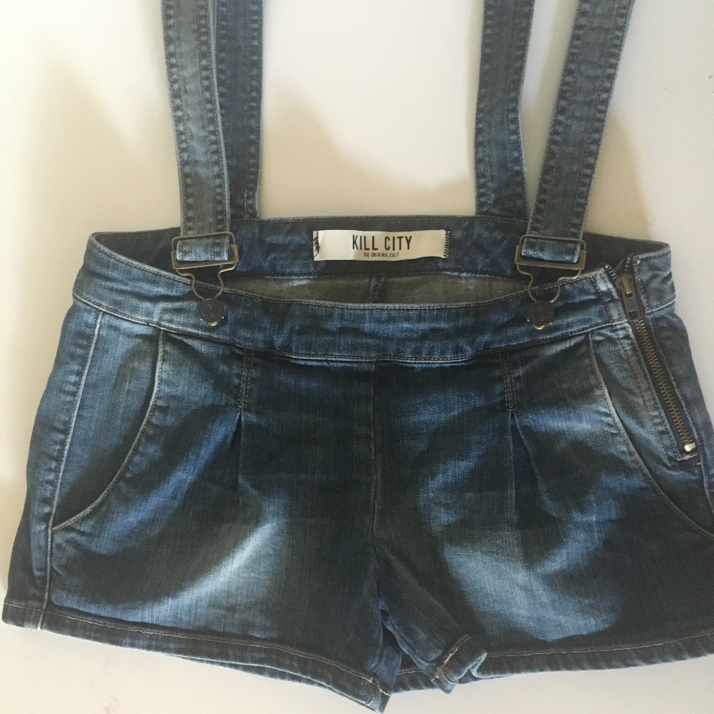 Denim Overall Shorts